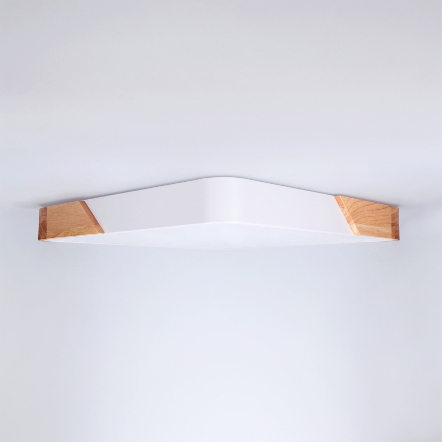 Brilagi - LED Stmívatelné stropní svítidlo PILANA LED/48W/230V 3000-6500K dub/bílá 42x42 cm + dálkové ovládání