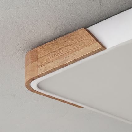 Brilagi - LED Stmívatelné stropní svítidlo PILANA LED/48W/230V 3000-6500K dub/bílá 56x56 cm + dálkové ovládání