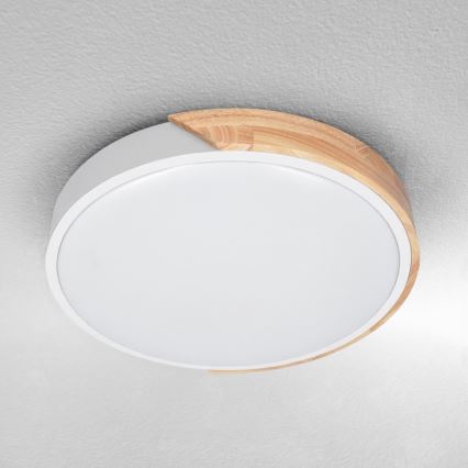 Brilagi - LED Stmívatelné stropní svítidlo PILANA LED/48W/230V dub/bílá pr. 40 cm + dálkové ovládání