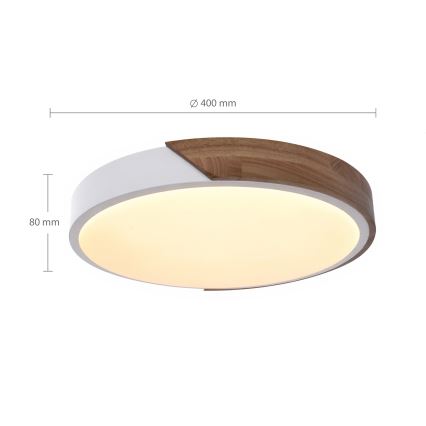 Brilagi - LED Stmívatelné stropní svítidlo PILANA LED/48W/230V dub/bílá pr. 40 cm + dálkové ovládání