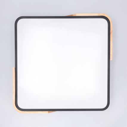 Brilagi - LED Stmívatelné stropní svítidlo PILANA LED/48W/230V 3000-6500K dub/černá 42x42 cm + dálkové ovládání