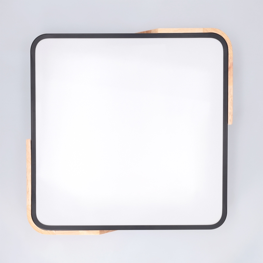Brilagi - LED Stmívatelné stropní svítidlo PILANA LED/48W/230V 3000-6500K dub/černá 42x42 cm + dálkové ovládání