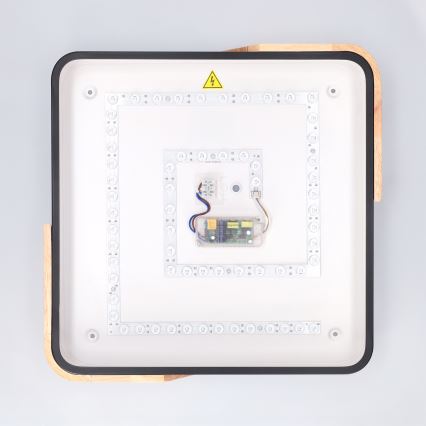 Brilagi - LED Stmívatelné stropní svítidlo PILANA LED/48W/230V 3000-6500K dub/černá 42x42 cm + dálkové ovládání