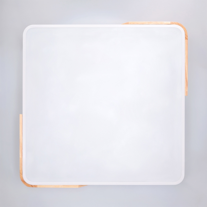 Brilagi - LED Stmívatelné stropní svítidlo PILANA LED/60W/230V 3000-6500K dub/bílá 56x56 cm + dálkové ovládání