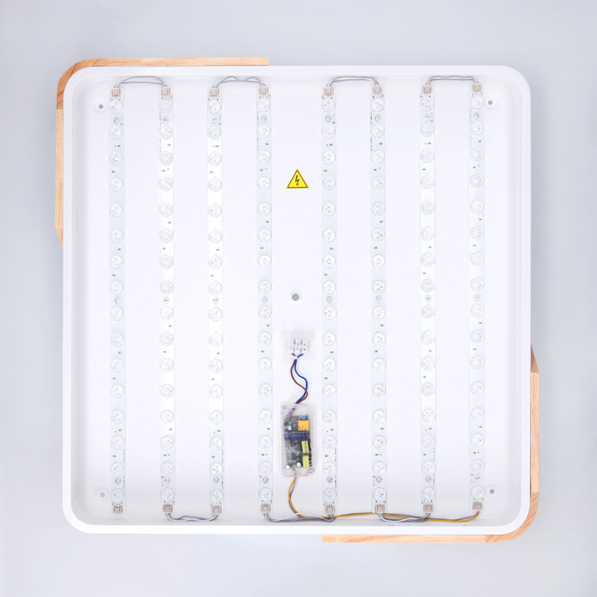 Brilagi - LED Stmívatelné stropní svítidlo PILANA LED/60W/230V 3000-6500K dub/bílá 56x56 cm + dálkové ovládání