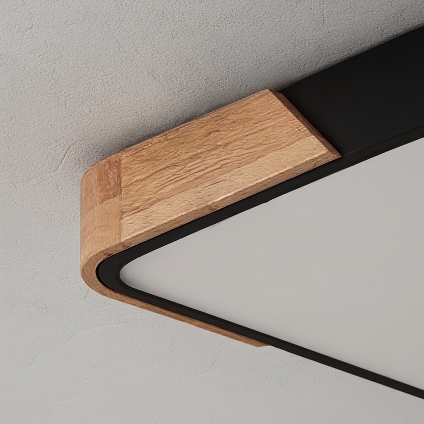 Brilagi - LED Stmívatelné stropní svítidlo PILANA LED/60W/230V 3000-6500K dub/černá 56x56 cm + dálkové ovládání