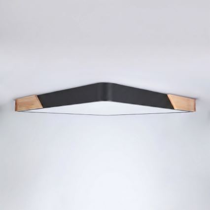 Brilagi - LED Stmívatelné stropní svítidlo PILANA LED/60W/230V 3000-6500K dub/černá 56x56 cm + dálkové ovládání