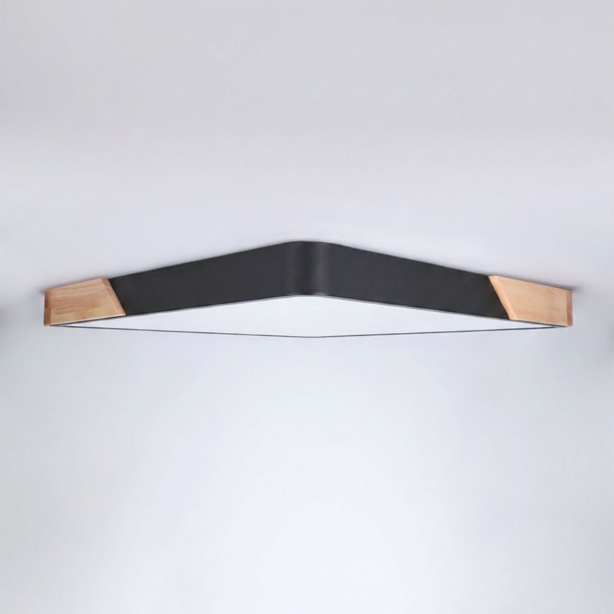 Brilagi - LED Stmívatelné stropní svítidlo PILANA LED/60W/230V 3000-6500K dub/černá 56x56 cm + dálkové ovládání