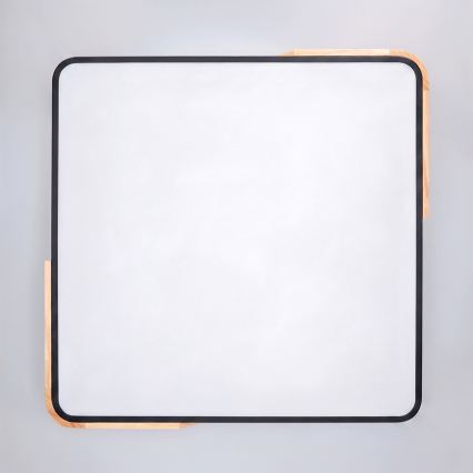 Brilagi - LED Stmívatelné stropní svítidlo PILANA LED/60W/230V 3000-6500K dub/černá 56x56 cm + dálkové ovládání