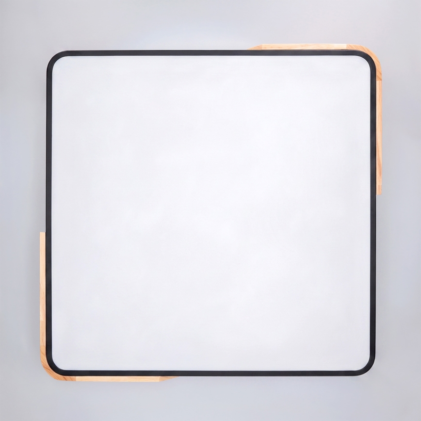 Brilagi - LED Stmívatelné stropní svítidlo PILANA LED/60W/230V 3000-6500K dub/černá 56x56 cm + dálkové ovládání