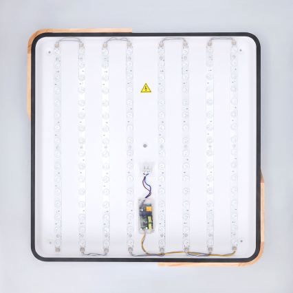 Brilagi - LED Stmívatelné stropní svítidlo PILANA LED/60W/230V 3000-6500K dub/černá 56x56 cm + dálkové ovládání