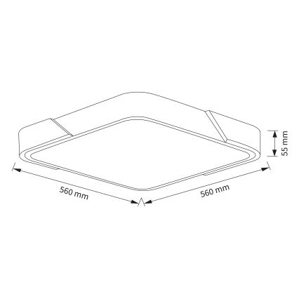 Brilagi - LED Stmívatelné stropní svítidlo PILANA LED/60W/230V 3000-6500K dub/černá 56x56 cm + dálkové ovládání