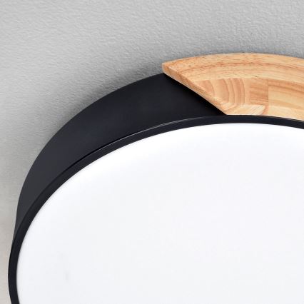 Brilagi - LED Stmívatelné stropní svítidlo PILANA LED/60W/230V dub/černá pr. 58,5 cm  + dálkové ovládání