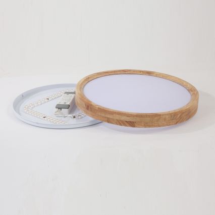 Brilagi - LED Stmívatatelné stropní svítidlo WOODROUND LED/30W/230V 3000-6000K pr. 40 cm dřevo CRI 90 + dálkové ovládání
