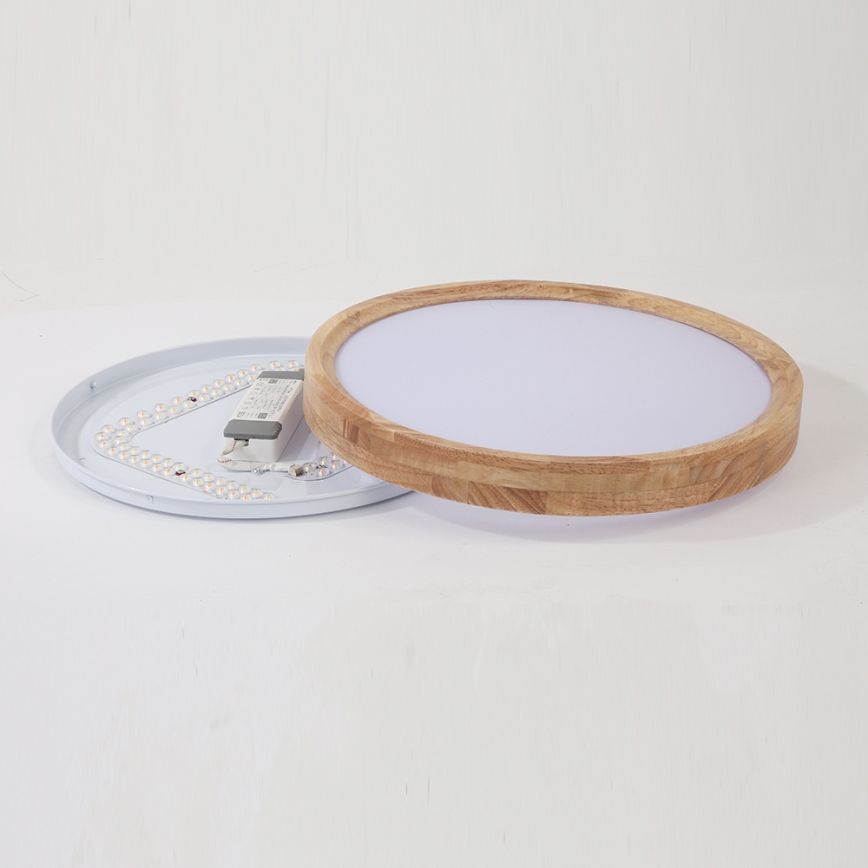 Brilagi - LED Stmívatatelné stropní svítidlo WOODROUND LED/30W/230V 3000-6000K pr. 40 cm dřevo CRI 90 + dálkové ovládání