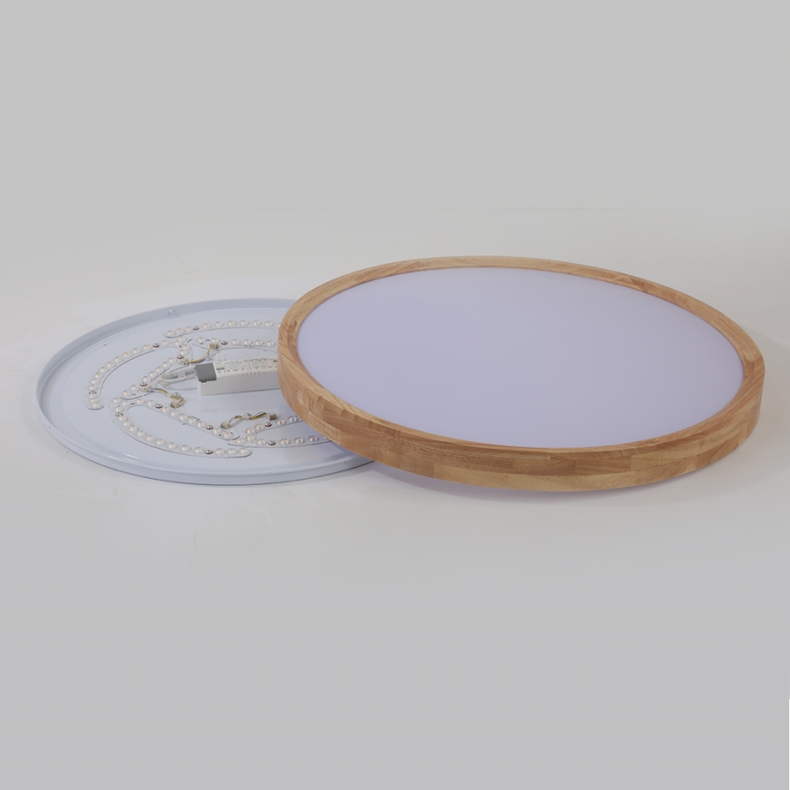 Brilagi - LED Stmívatatelné stropní svítidlo WOODROUND LED/40W/230V 3000-6000K pr. 60 cm dřevo CRI 90 + dálkové ovládání