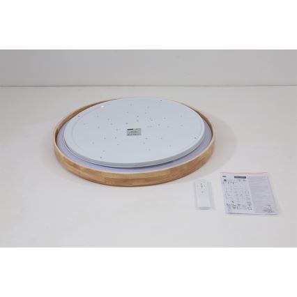 Brilagi - LED Stmívatatelné stropní svítidlo WOODROUND LED/40W/230V 3000-6000K pr. 60 cm dřevo CRI 90 + dálkové ovládání