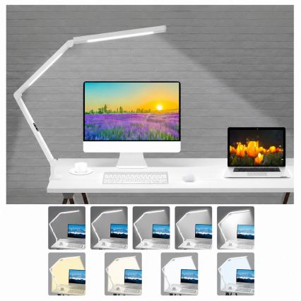 Brilagi - LED Stmívatelná dotyková flexibilní stolní lampa VARIO LED/12W/230V 3000/4000/5000/6500K CRI 92 bílá