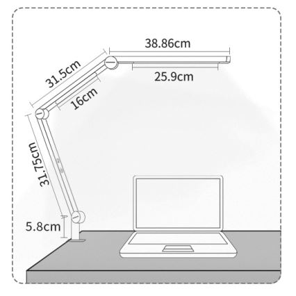 Brilagi - LED Stmívatelná dotyková flexibilní stolní lampa VARIO LED/12W/230V 3000/4000/5000/6500K CRI 92 bílá