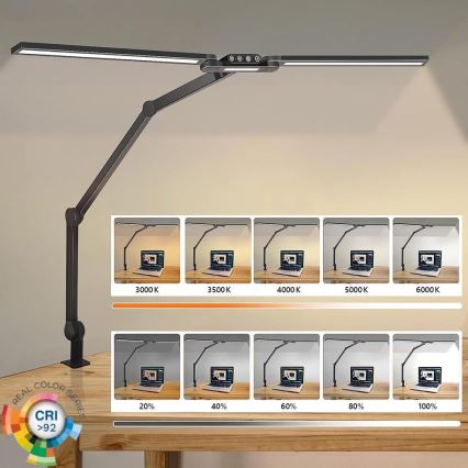 Brilagi - LED Stmívatelná dotyková flexibilní stolní lampa VARIO LED/24W/230V 3000-6500K CRI 92 černá