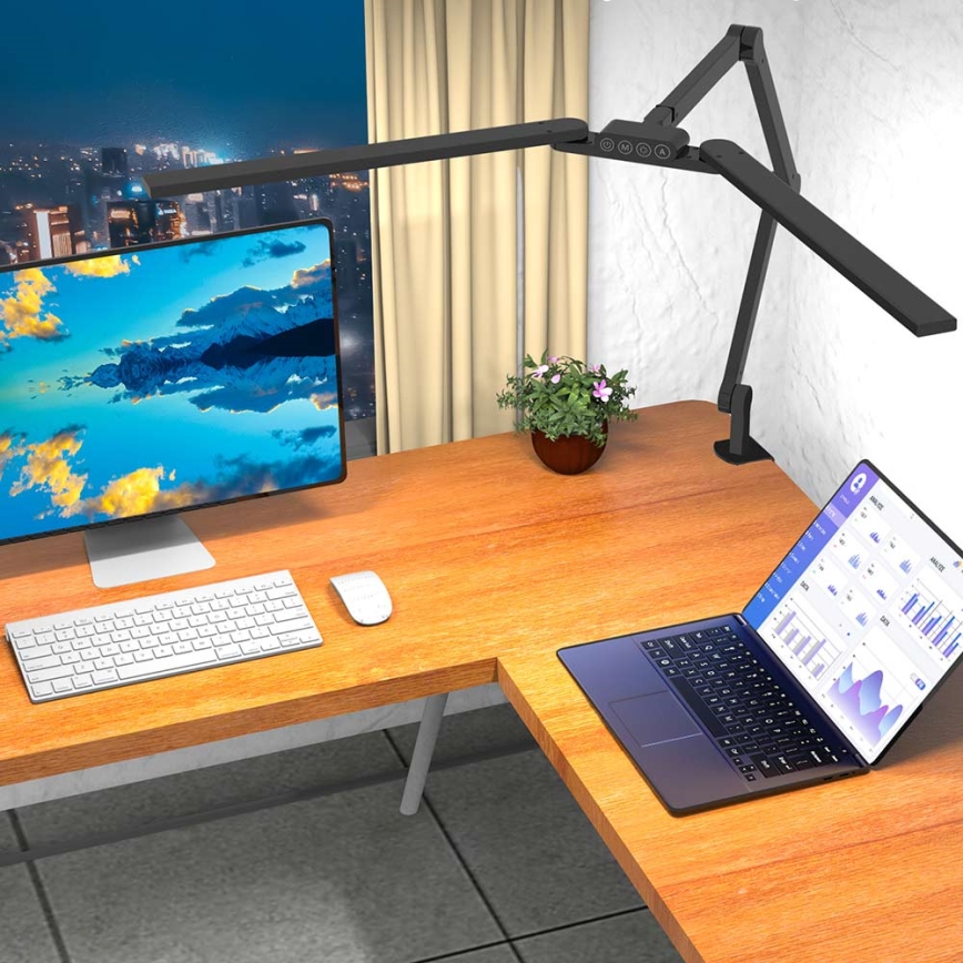 Brilagi - LED Stmívatelná dotyková flexibilní stolní lampa VARIO LED/24W/230V 3000-6500K CRI 92 černá