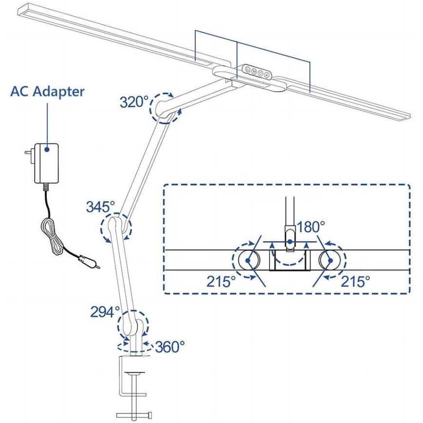 Brilagi - LED Stmívatelná dotyková flexibilní stolní lampa VARIO LED/24W/230V 3000-6500K CRI 92 černá