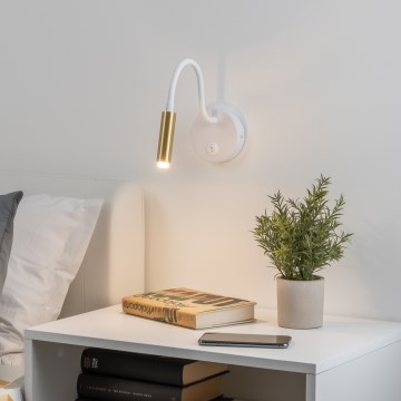 Brilagi - LED Stmívatelná flexibilní nástěnná lampa MAYA 1xG9/4W/230V bílá/zlatá 2700-6500K Wi-Fi Tuya
