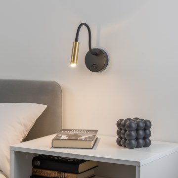 Brilagi - LED Stmívatelná flexibilní nástěnná lampa MAYA 1xG9/4W/230V černá/zlatá 2700-6500K Wi-Fi Tuya