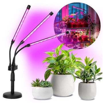 Brilagi - LED Stmívatelná flexibilní stolní lampa pro pěstování rostlin VITABLOOM 3xLED/10W/230V černá