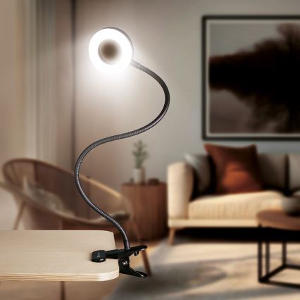 Brilagi -LED Stmívatelná lampa s klipem ORBELA LED/8W/230V 3000/4000/5000K černá