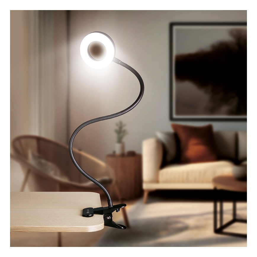 Brilagi -LED Stmívatelná lampa s klipem ORBELA LED/8W/230V 3000/4000/5000K černá