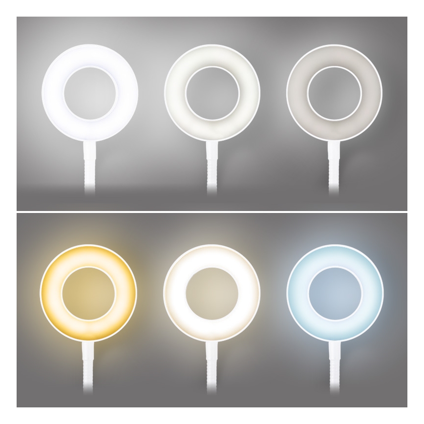 Brilagi - LED Stmívatelná lampa s klipem ORBELA LED/8W/5V 3000/4000/5000K bílá