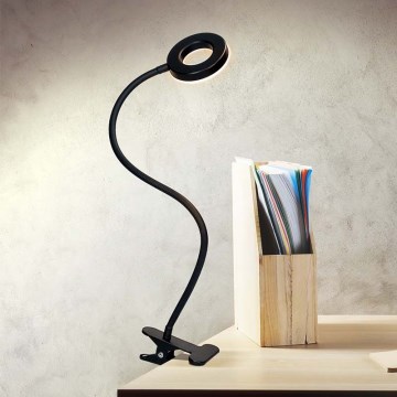 Brilagi -LED Stmívatelná lampa s klipem ORBELA LED/8W/5V 3000/4000/5000K černá