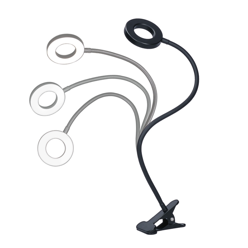 Brilagi -LED Stmívatelná lampa s klipem ORBELA LED/8W/5V 3000/4000/5000K černá