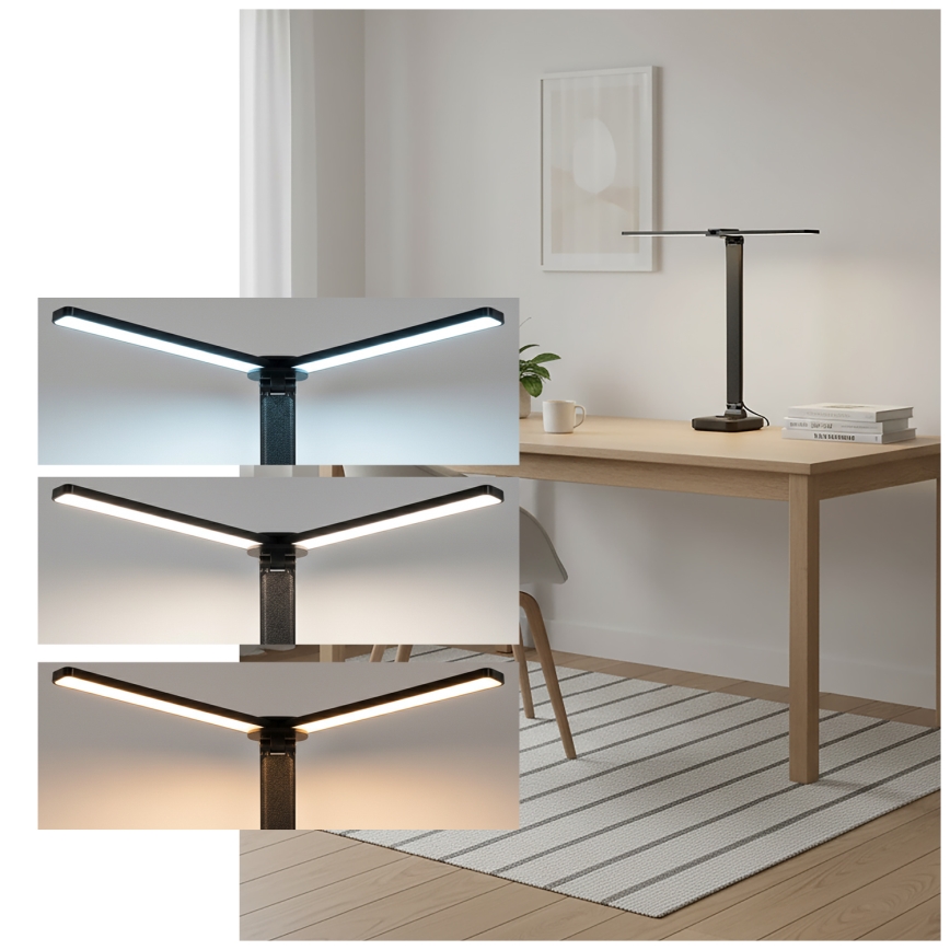 Brilagi - LED Stmívatelná stolní lampa MODO DUO LED/8W/5V 3000/4000/6500K černá