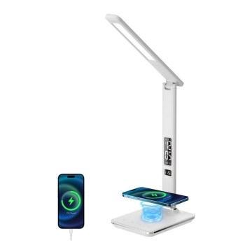 Brilagi - LED Stmívatelná stolní lampa s bezdrátovým nabíjením QI a USB REGINA LED/8,5W/230V bílá