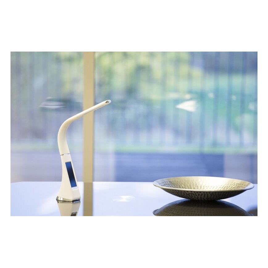 Brilagi - LED Stmívatelná stolní lampa s displejem PELLE LED/7W/230V bílá