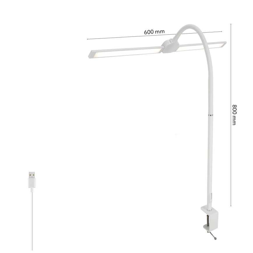 BRILAGI - LED Stmívatelná stolní lampa USB VARIO LED/14W/5V 3000-6000K bílá