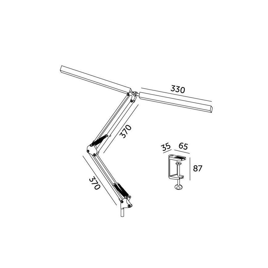 Brilagi - LED Stmívatelná flexibilní stolní lampa VARIO 2xLED/14W/230V 3000-6000K bílá