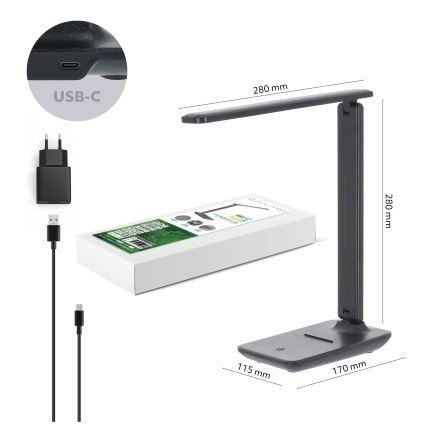 Brilagi - LED Stmívatelná stolní lampa VARIO LED/7W/230V 3000/4000/6500K antracit
