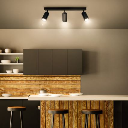 Brilagi - LED RGBW Stmívatelné bodové svítidlo SELE 3xGU10/4,8W/230V 3000K černá + dálkové ovládání