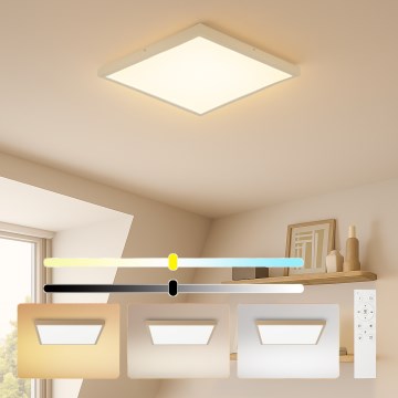 Brilagi - LED Stmívatelné koupelnové stropní svítidlo FRAME SMART LED/50W/230V 60x60 cm 3000-6000K IP44 béžová + dálkové ovládání