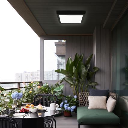 Brilagi - LED Stmívatelné koupelnové stropní svítidlo FRAME SMART LED/24W/230V 30x30 cm 3000-6000K IP44 černá + dálkové ovládání