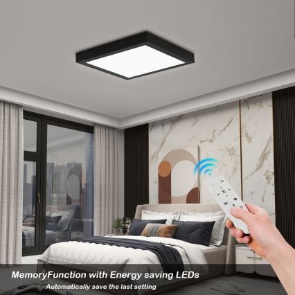 Brilagi - LED Stmívatelné koupelnové stropní svítidlo FRAME SMART LED/24W/230V 30x30 cm 3000-6000K IP44 černá + dálkové ovládání
