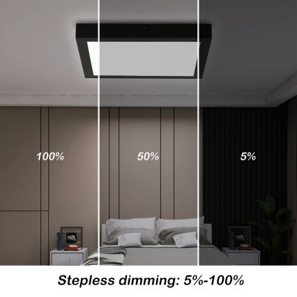 Brilagi - LED Stmívatelné koupelnové stropní svítidlo FRAME SMART LED/24W/230V 30x30 cm 3000-6000K IP44 černá + dálkové ovládání