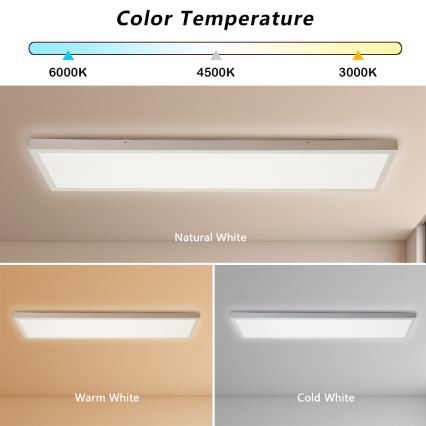 Brilagi - LED Stmívatelné koupelnové stropní svítidlo FRAME SMART LED/50W/230V 30x120 cm 3000-6000K IP44 bílá + dálkové ovládání