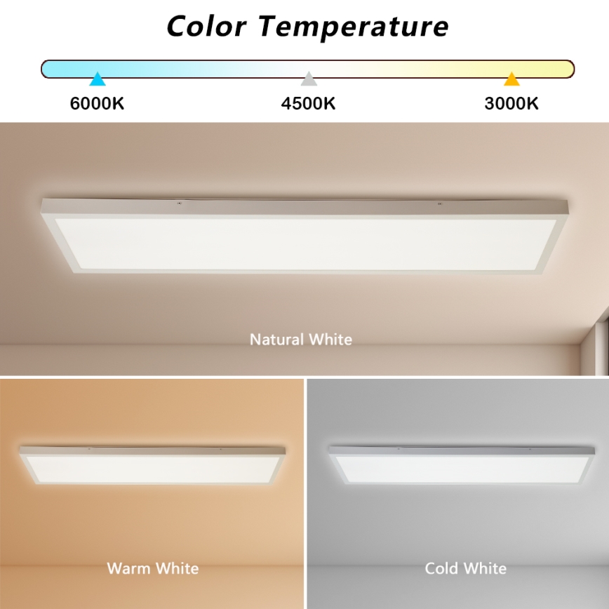 Brilagi - LED Stmívatelné koupelnové stropní svítidlo FRAME SMART LED/50W/230V 30x120 cm 3000-6000K IP44 bílá + dálkové ovládání