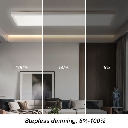 Brilagi - LED Stmívatelné koupelnové stropní svítidlo FRAME SMART LED/50W/230V 30x120 cm 3000-6000K IP44 bílá + dálkové ovládání