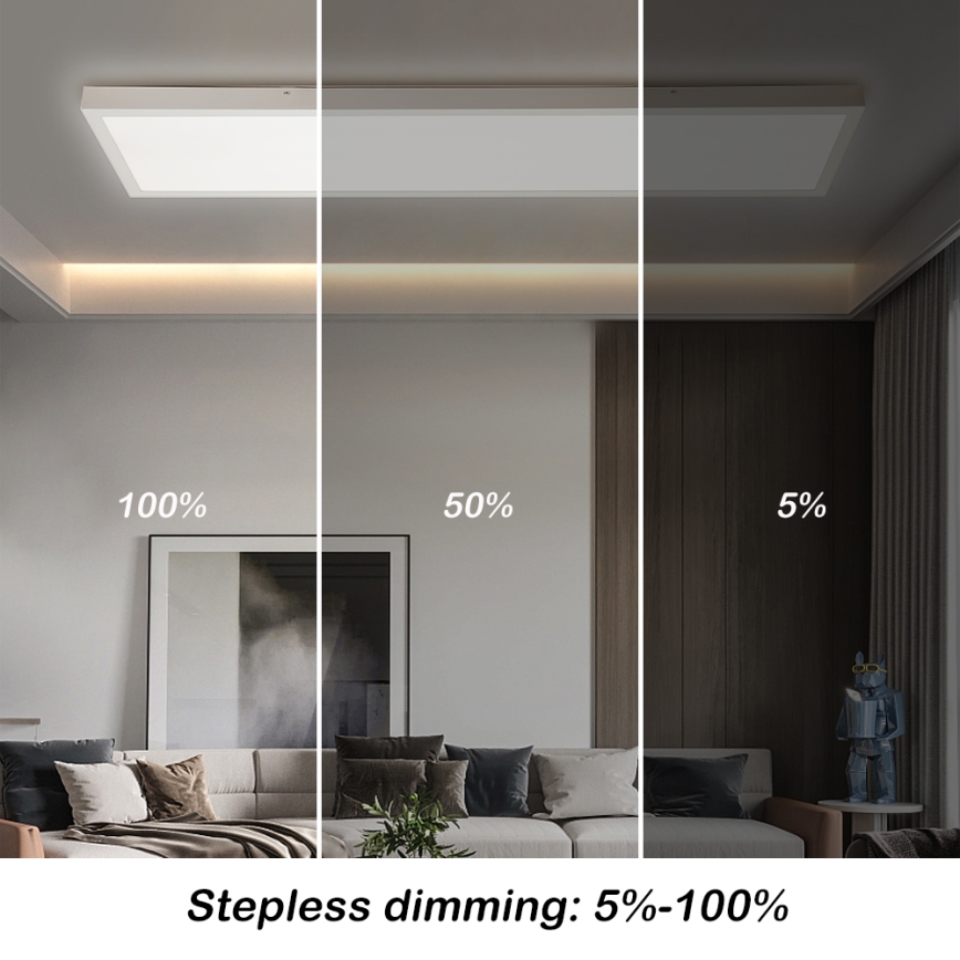 Brilagi - LED Stmívatelné koupelnové stropní svítidlo FRAME SMART LED/50W/230V 30x120 cm 3000-6000K IP44 bílá + dálkové ovládání