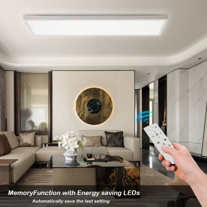 Brilagi - LED Stmívatelné koupelnové stropní svítidlo FRAME SMART LED/50W/230V 30x120 cm 3000-6000K IP44 bílá + dálkové ovládání